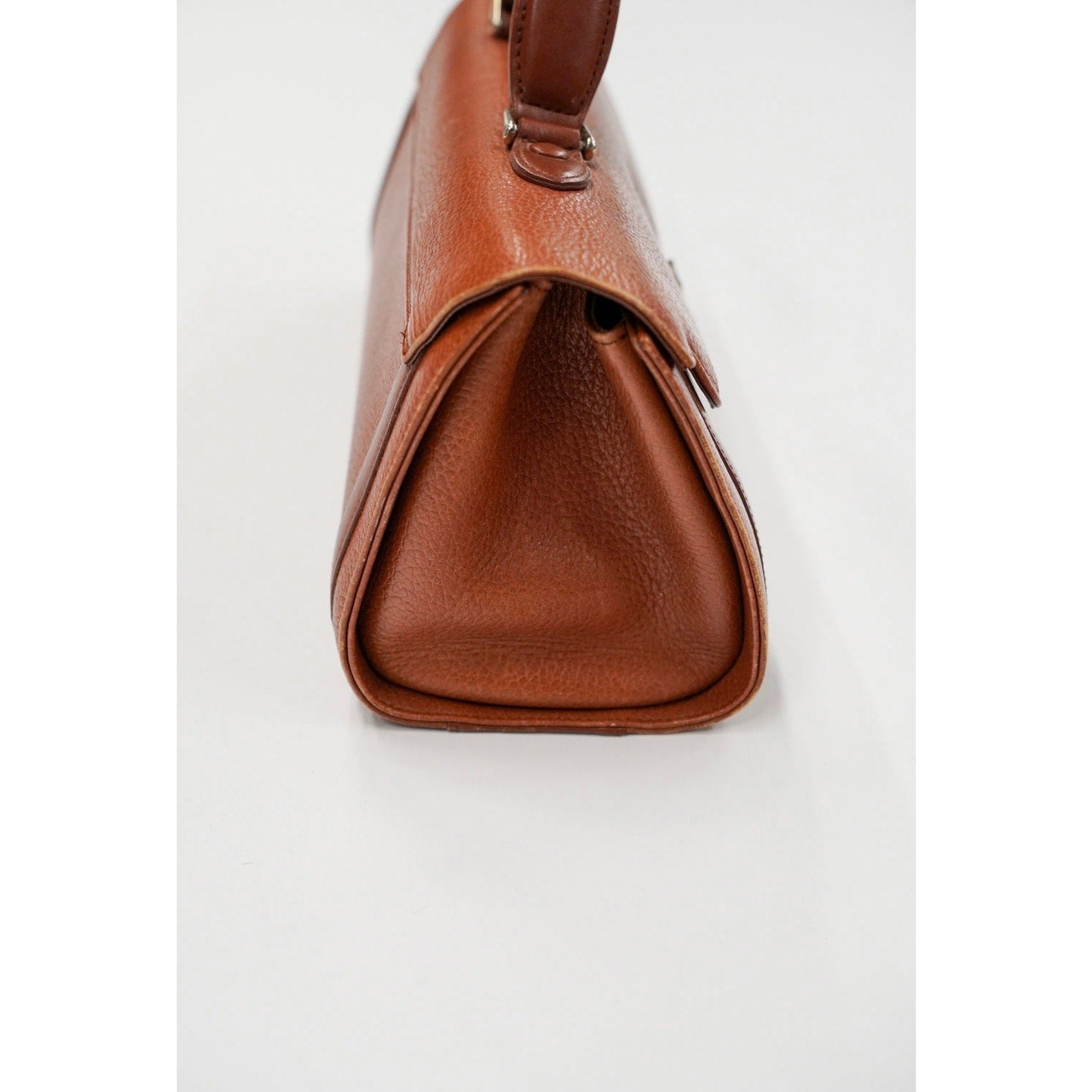 Vintage Brown Leather Top Handle Satchel Bag