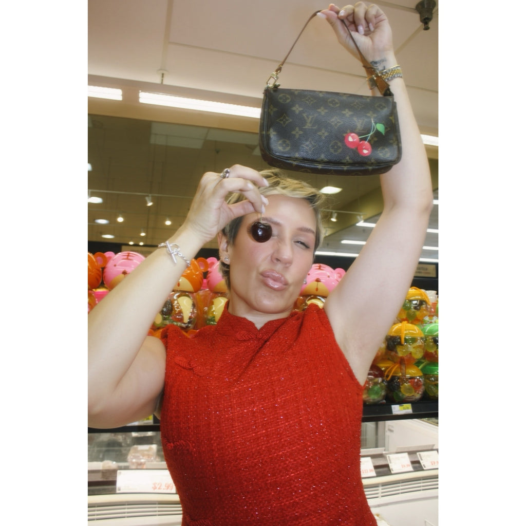 LV x Takashi Murakami 2004 Monogram Cerises Pochette Accessoires