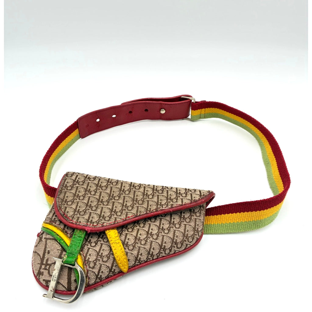 John Galliano 2004 Rasta Trotter Mini Saddle Belt Bag