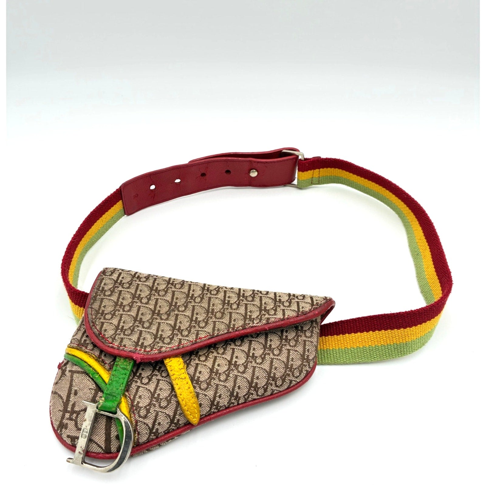 John Galliano 2004 Rasta Trotter Mini Saddle Belt Bag
