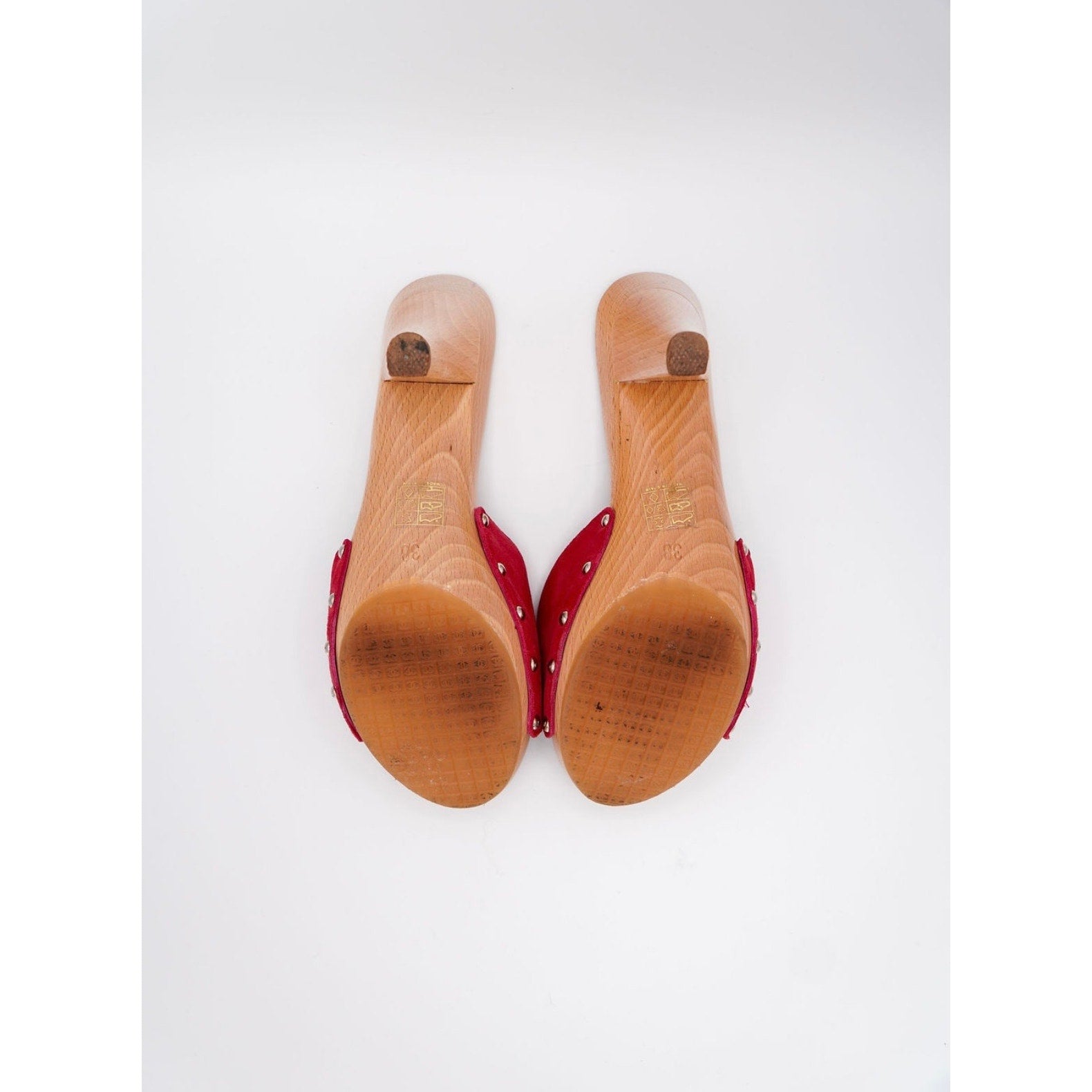 Vintage Red Suede CC Platform Mule