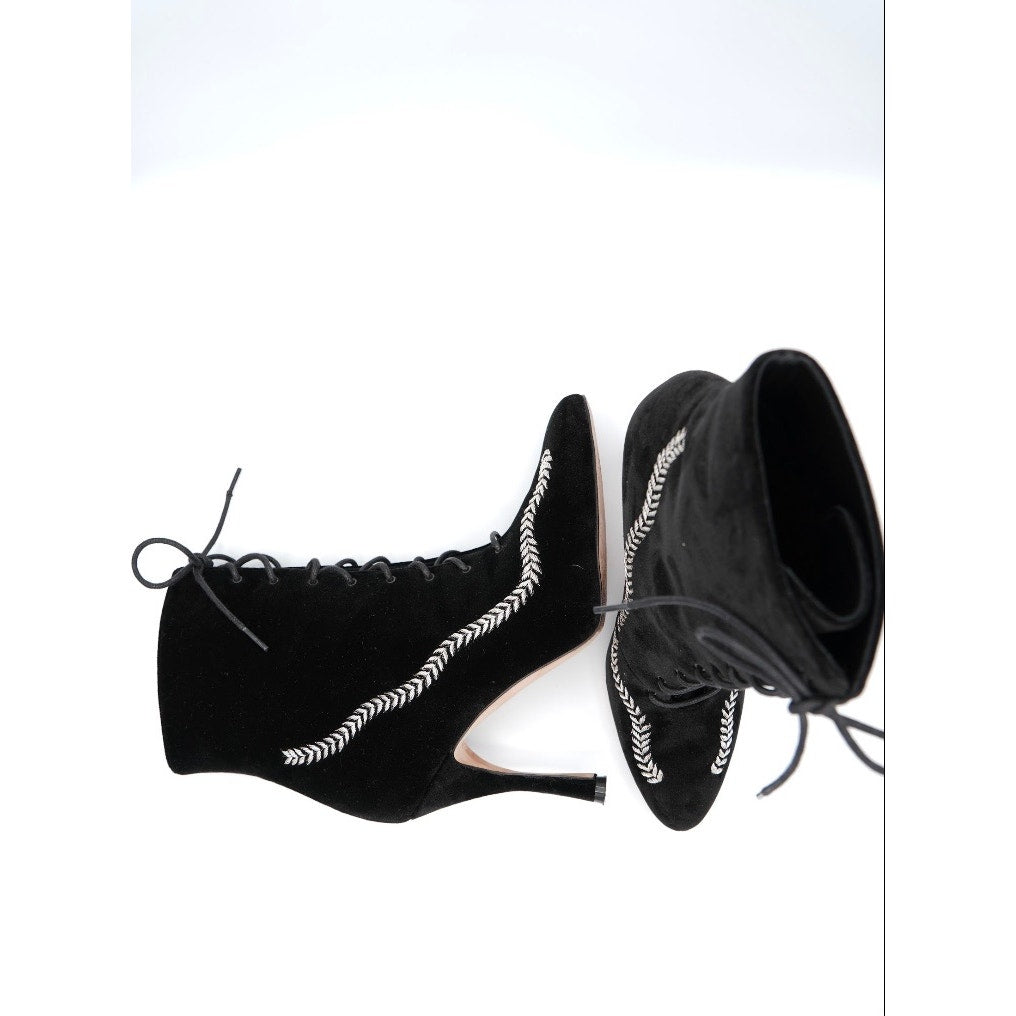 Velvet Lace Up Bootie