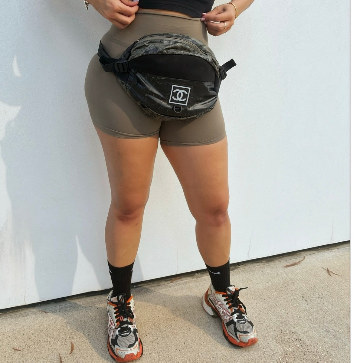 Vintage Black Nylon CC Sport Waist Bag Belt Bag