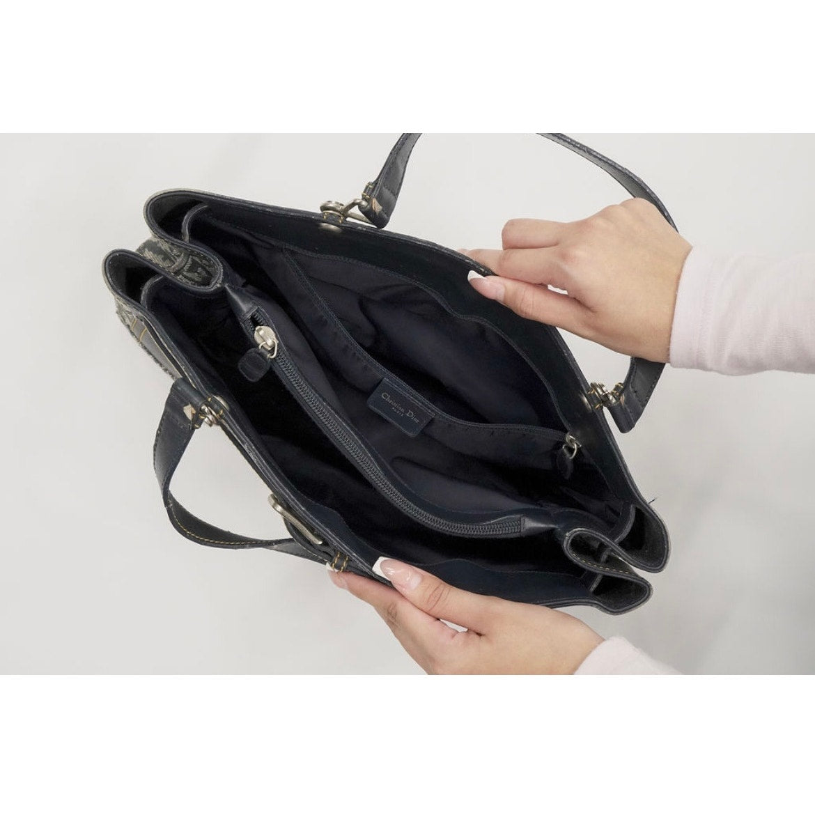 Jean Pocket Tote Vintage Blue Canvas Shoulder Bag