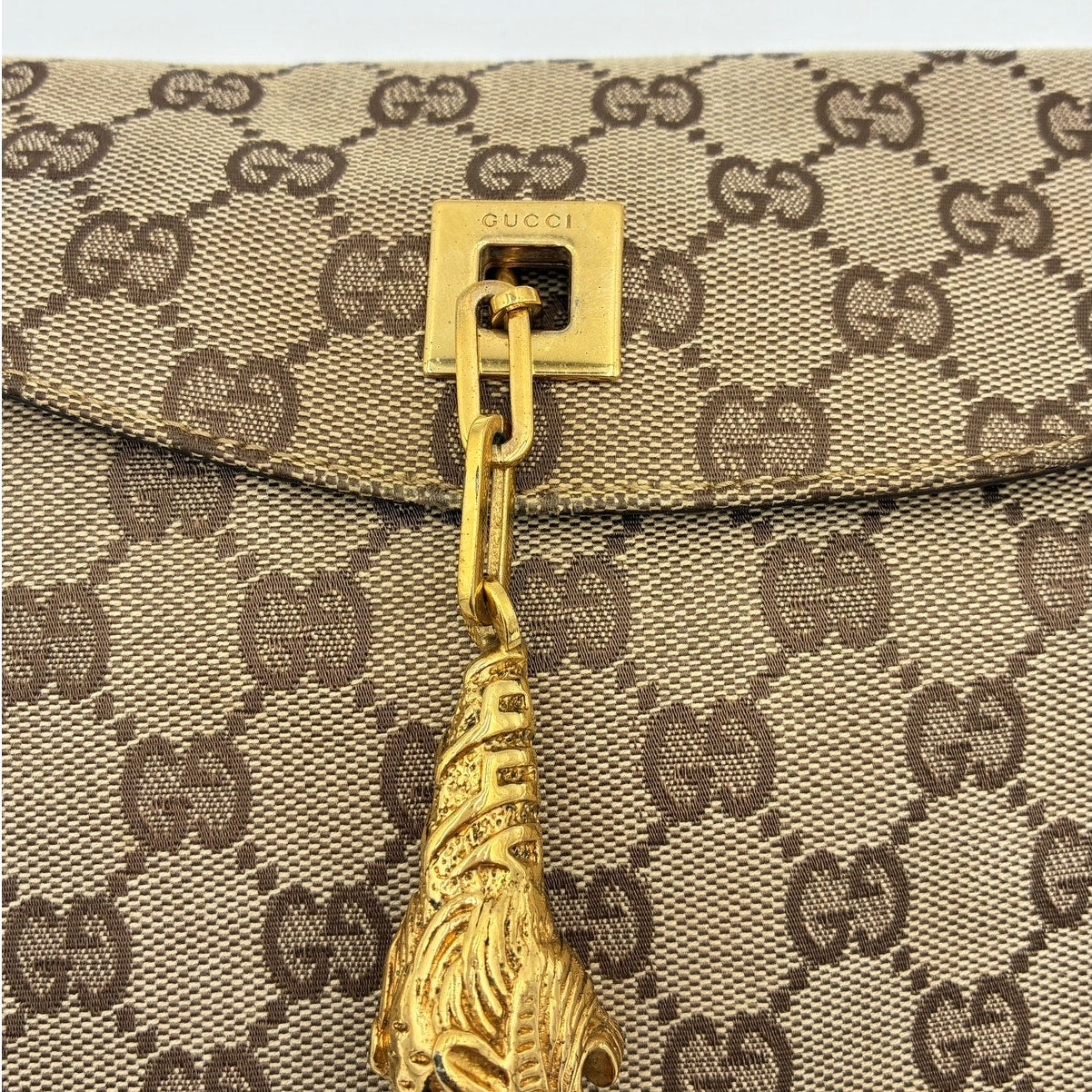 Tom Ford Jackie GG Monogram Tiger Charm Chain Shoulder Bag