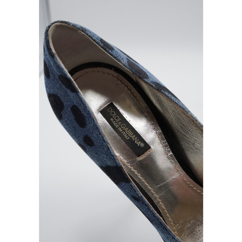 Denim Animal Print Pumps