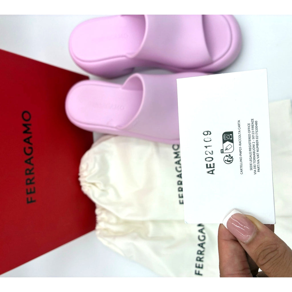 9 Pink Rubber Platform Sandals