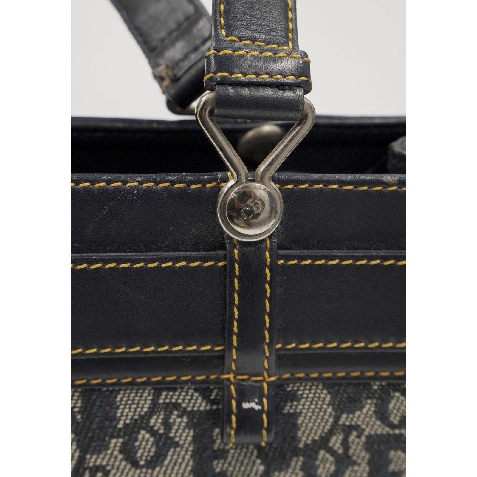 Jean Pocket Tote Vintage Blue Canvas Shoulder Bag