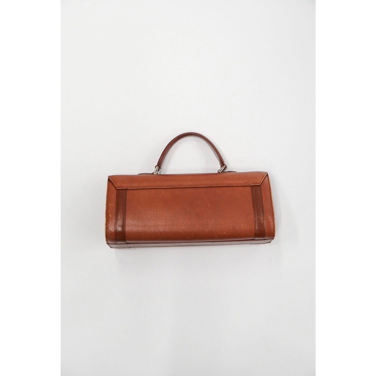 Vintage Brown Leather Top Handle Satchel Bag