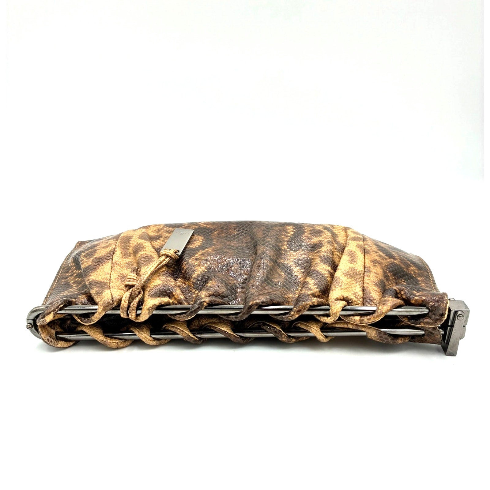 Tom Ford Brown Lizard Embossed Leather Clutch Bag 1999 Collection