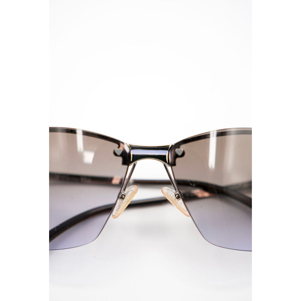 Sunglasses CD Silver Blue Heart Accent