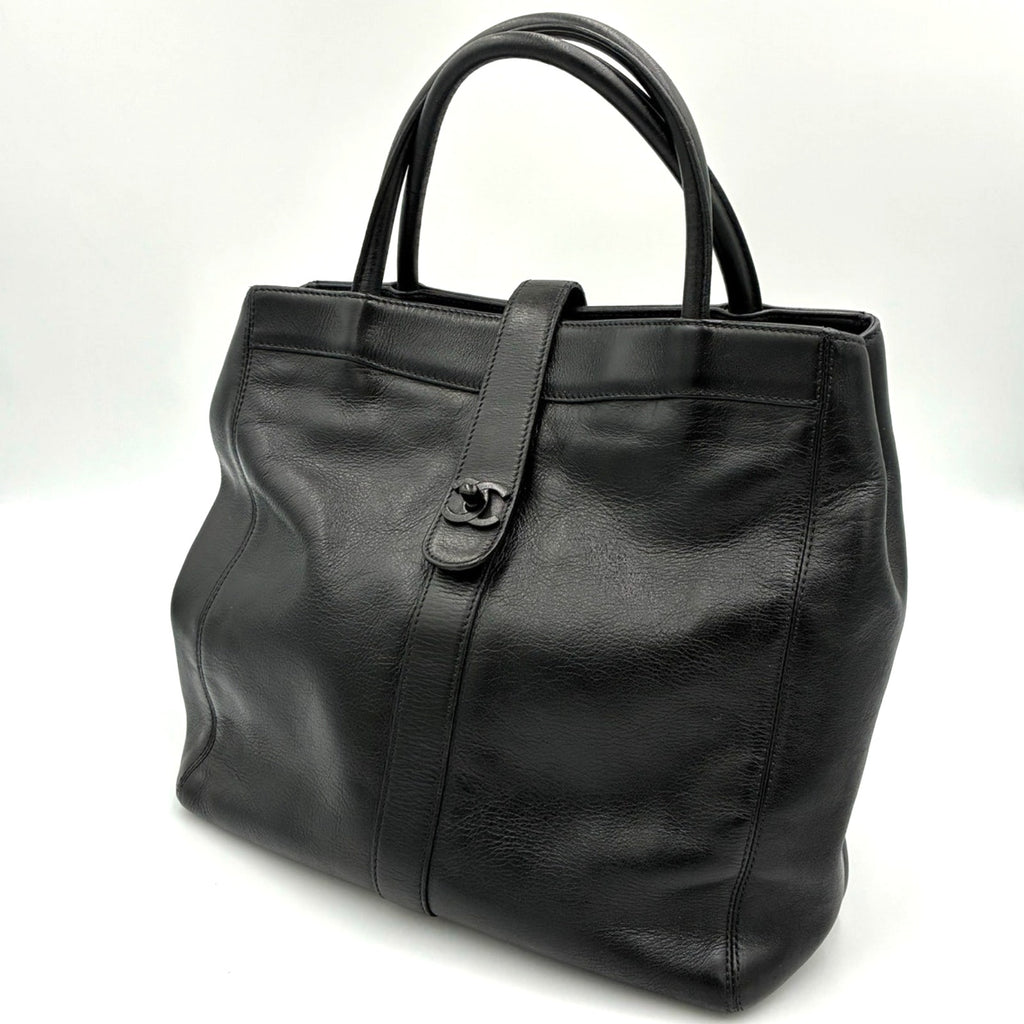 Vintage 1997 Caviar Leather CC Black Tote Bag