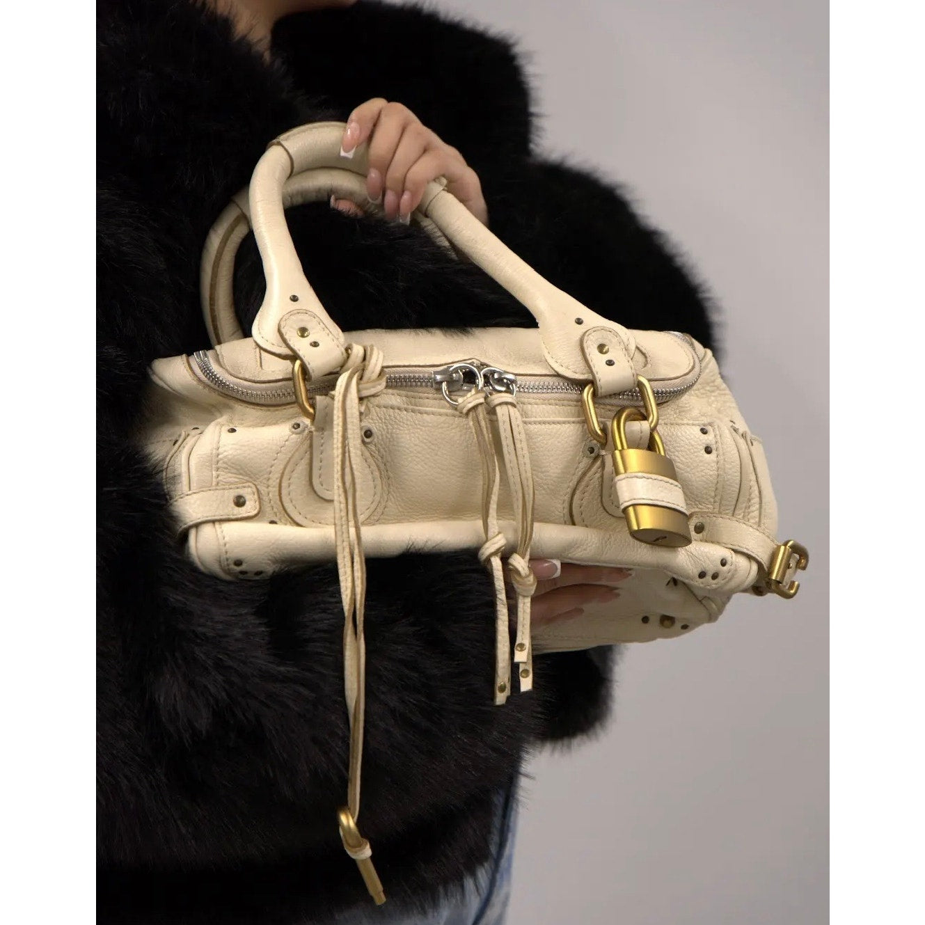 Vintage 2005 Ivory Leather with Gold Hardware