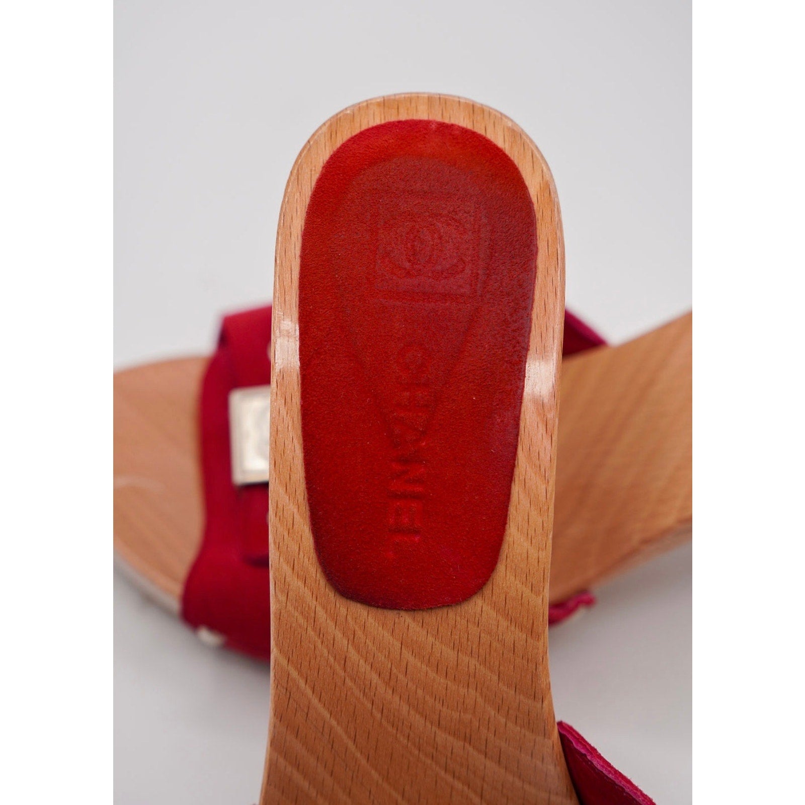 Vintage Red Suede CC Platform Mule