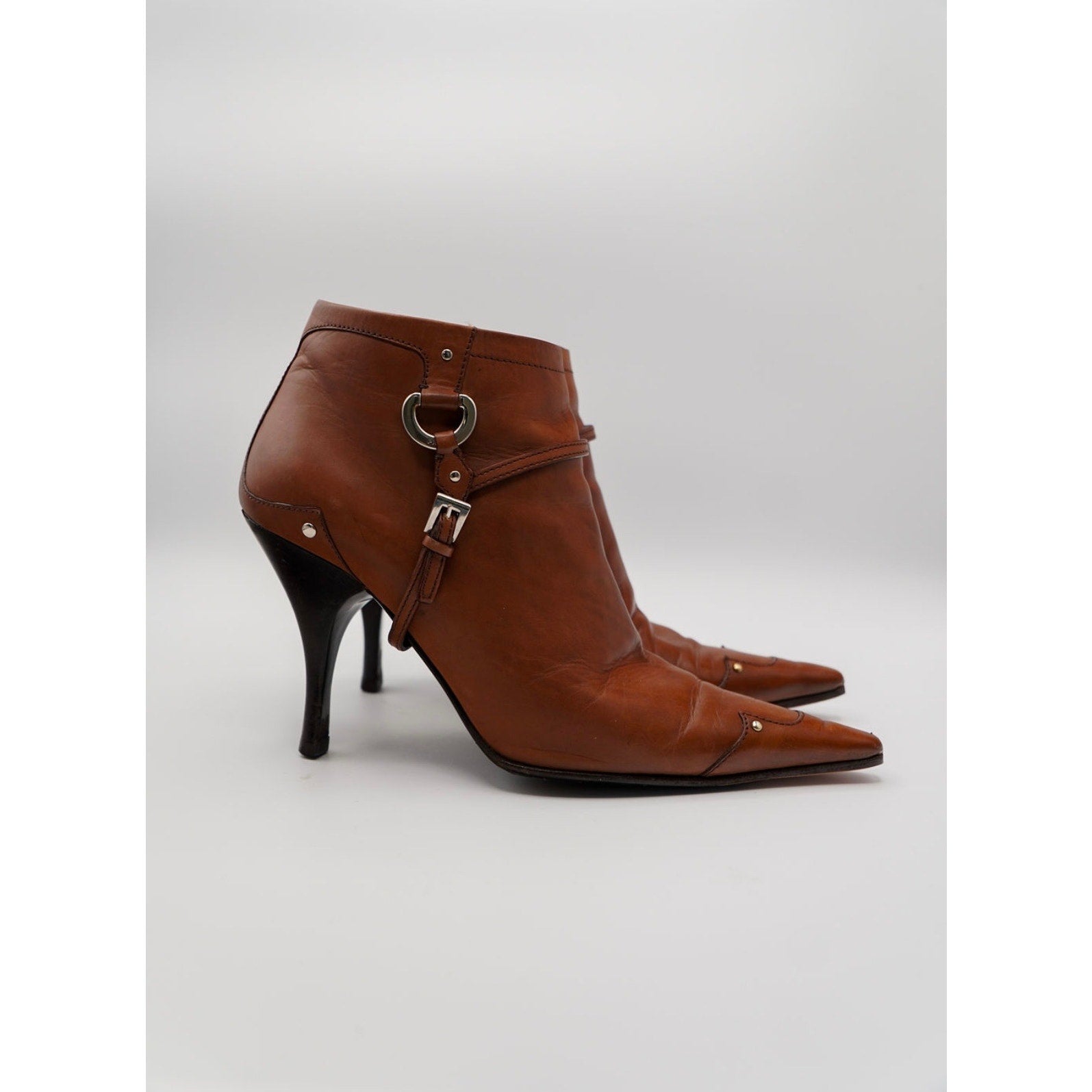 Vintage Brown Leather Booties