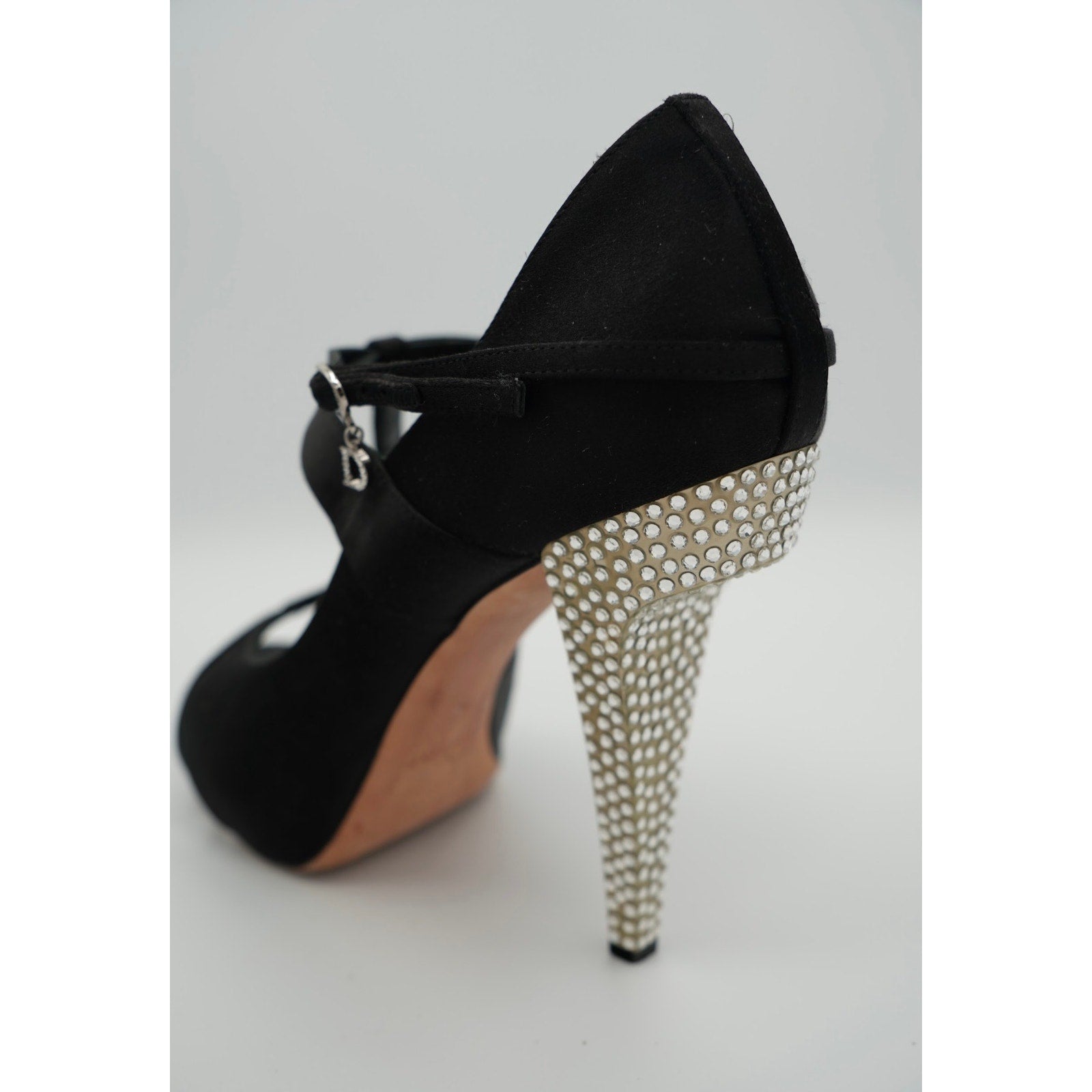 Vintage Black Satin Heels