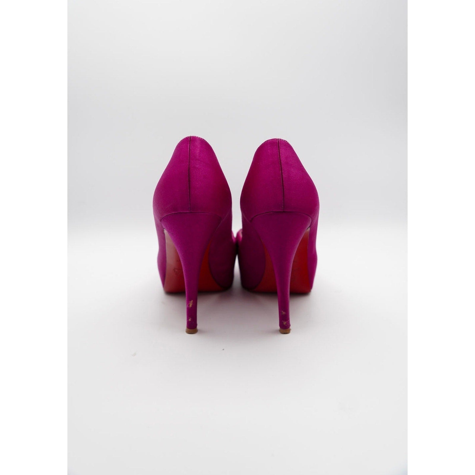 Pink Satin Bow Peep-Toe Platform Pumps