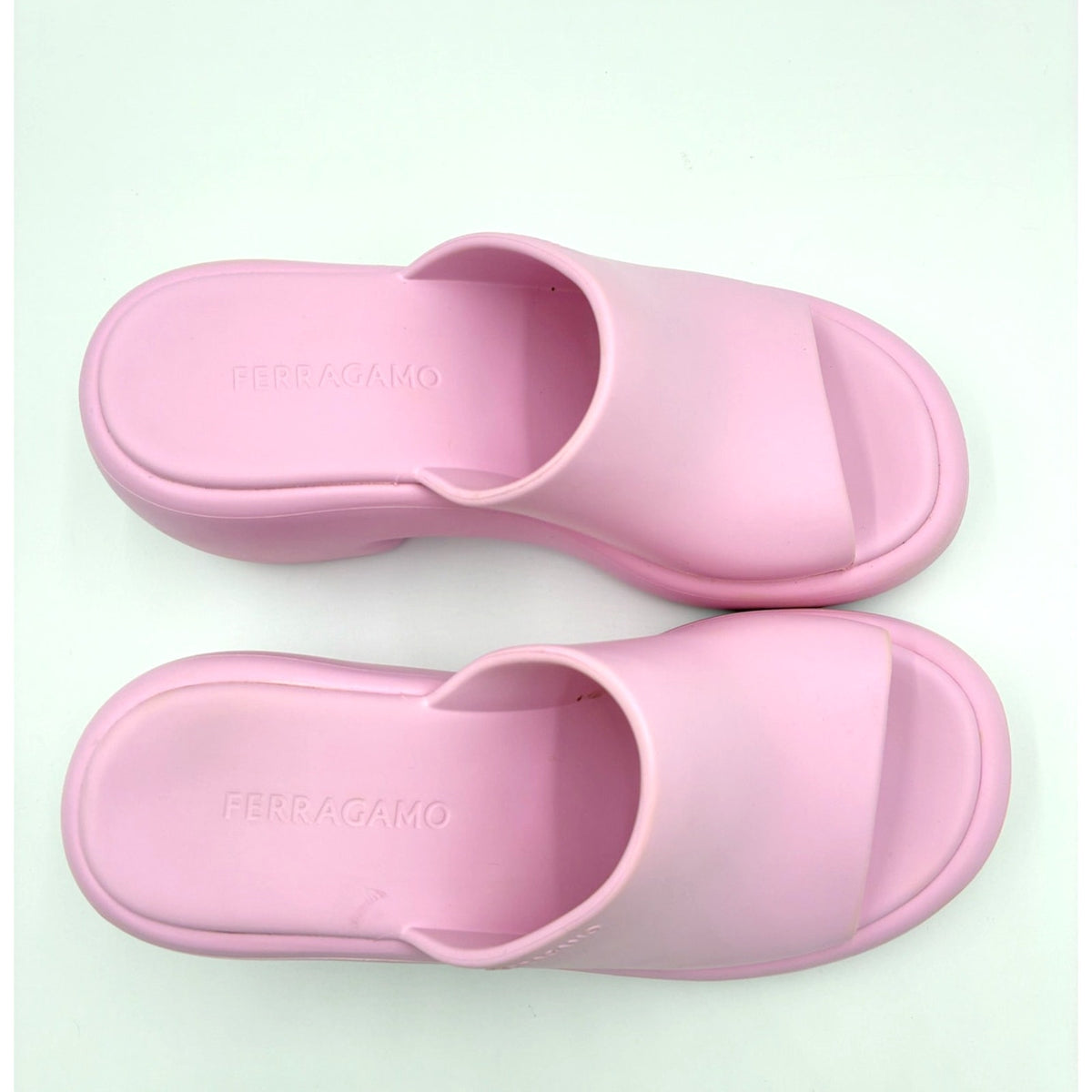 9 Pink Rubber Platform Sandals