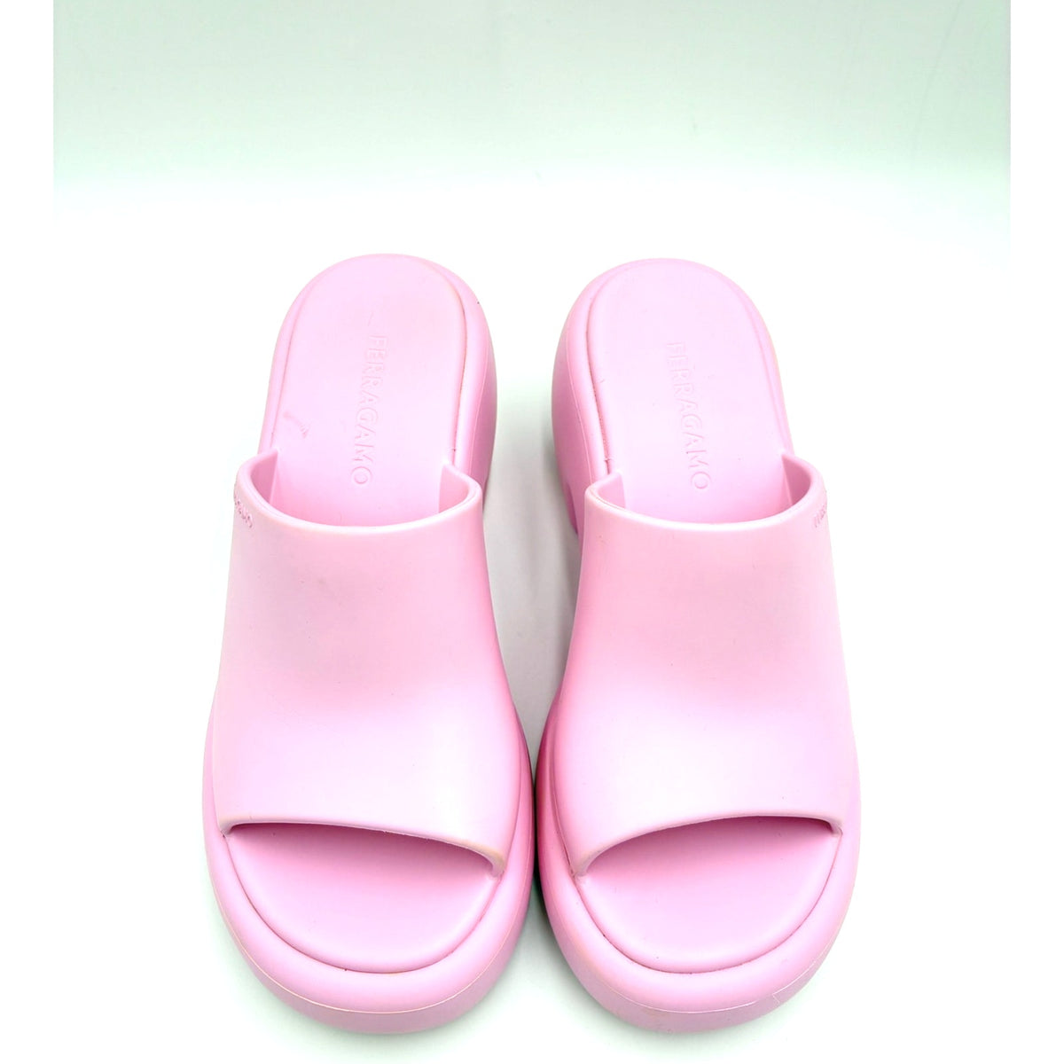9 Pink Rubber Platform Sandals