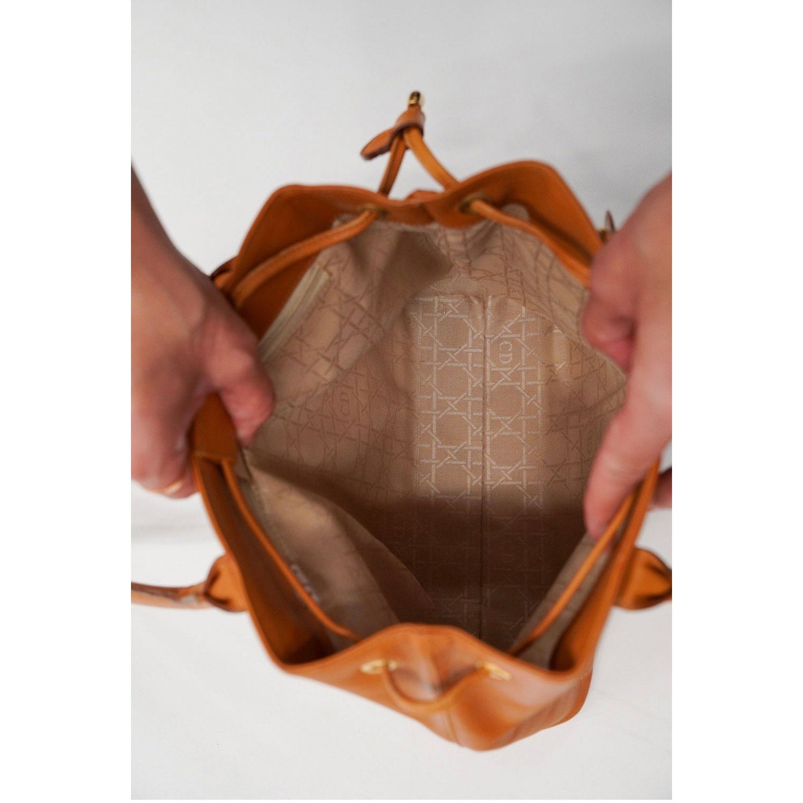 Vintage Brown Leather Shoulder Bag Gold Hardware