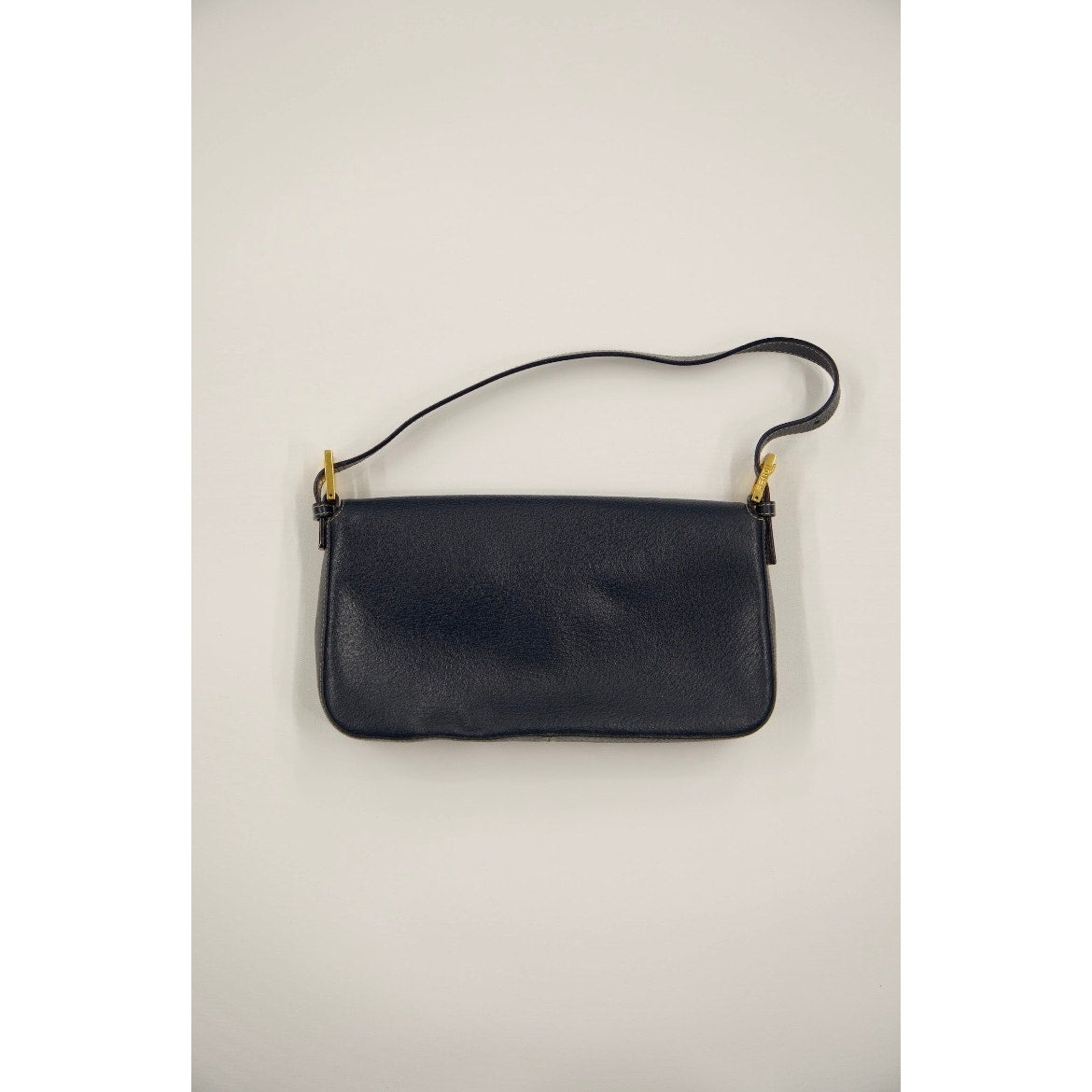Baguette Blue Leather Handbag