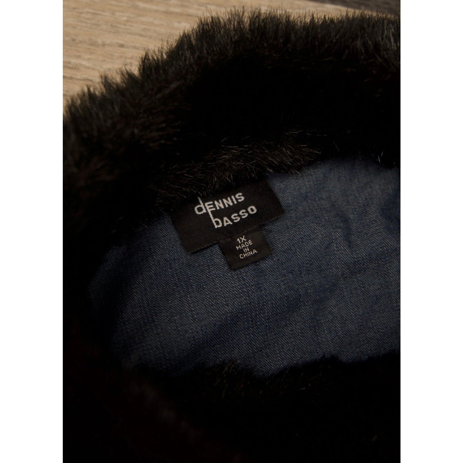 Denim Jacket with Faux Fur Trim