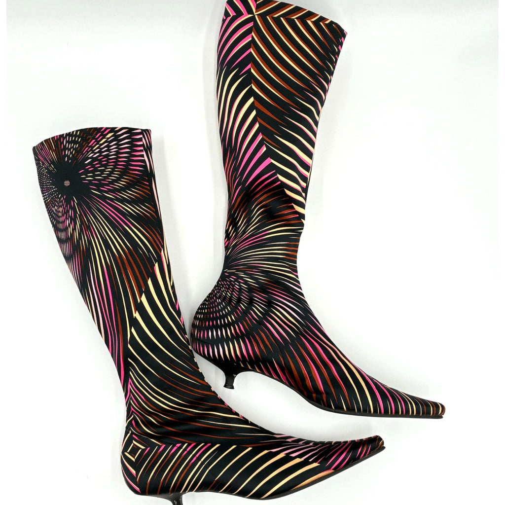 Satin Printed Boots