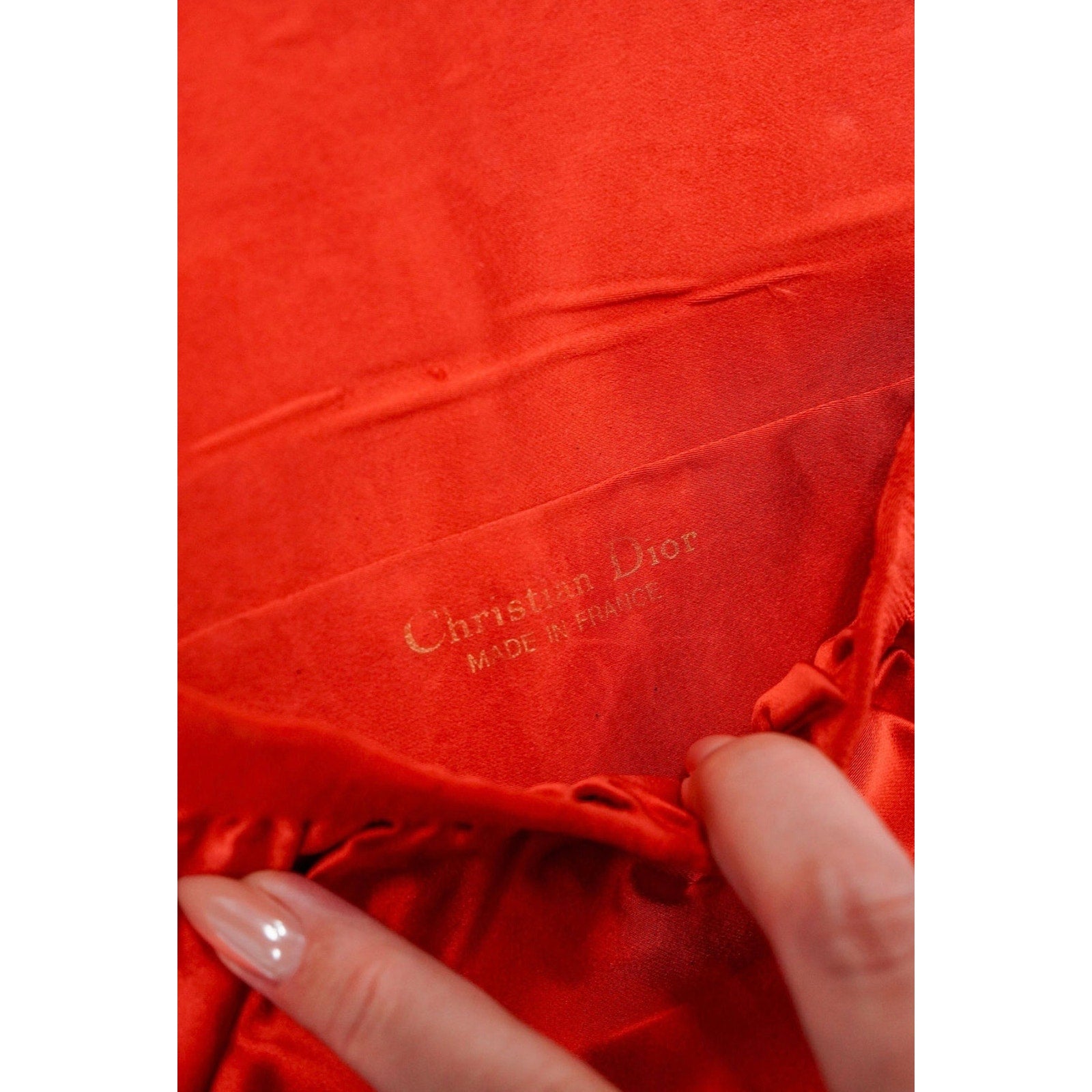 Vintage Red Satin Gold Coin Charm Chain Shoulder Bag