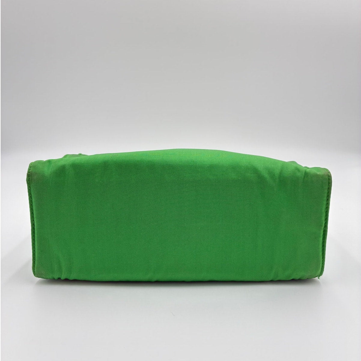 Vintage Green Nylon Mini Hand Bag Gold Hardware