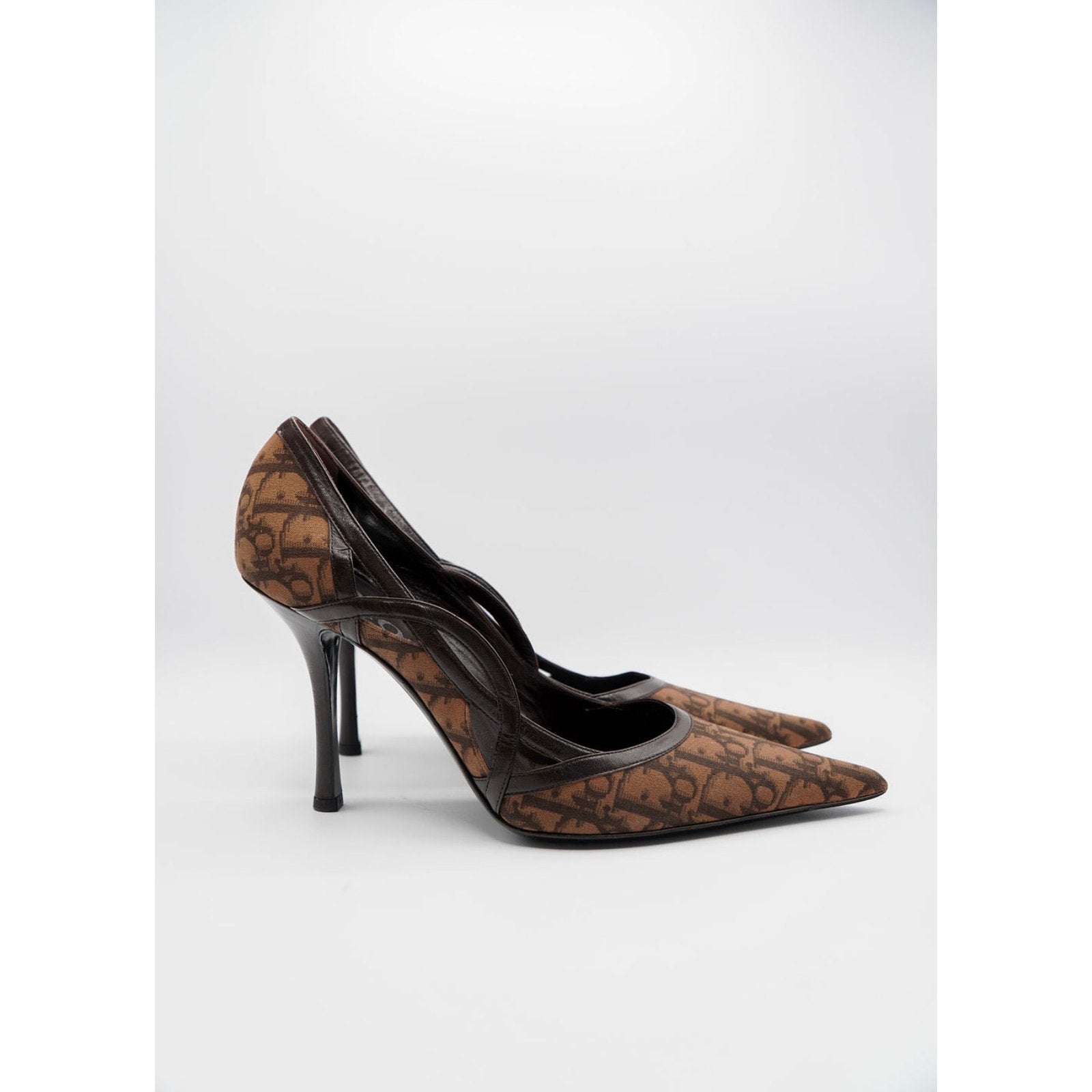 Vintage Brown Monogram Canvas Pumps