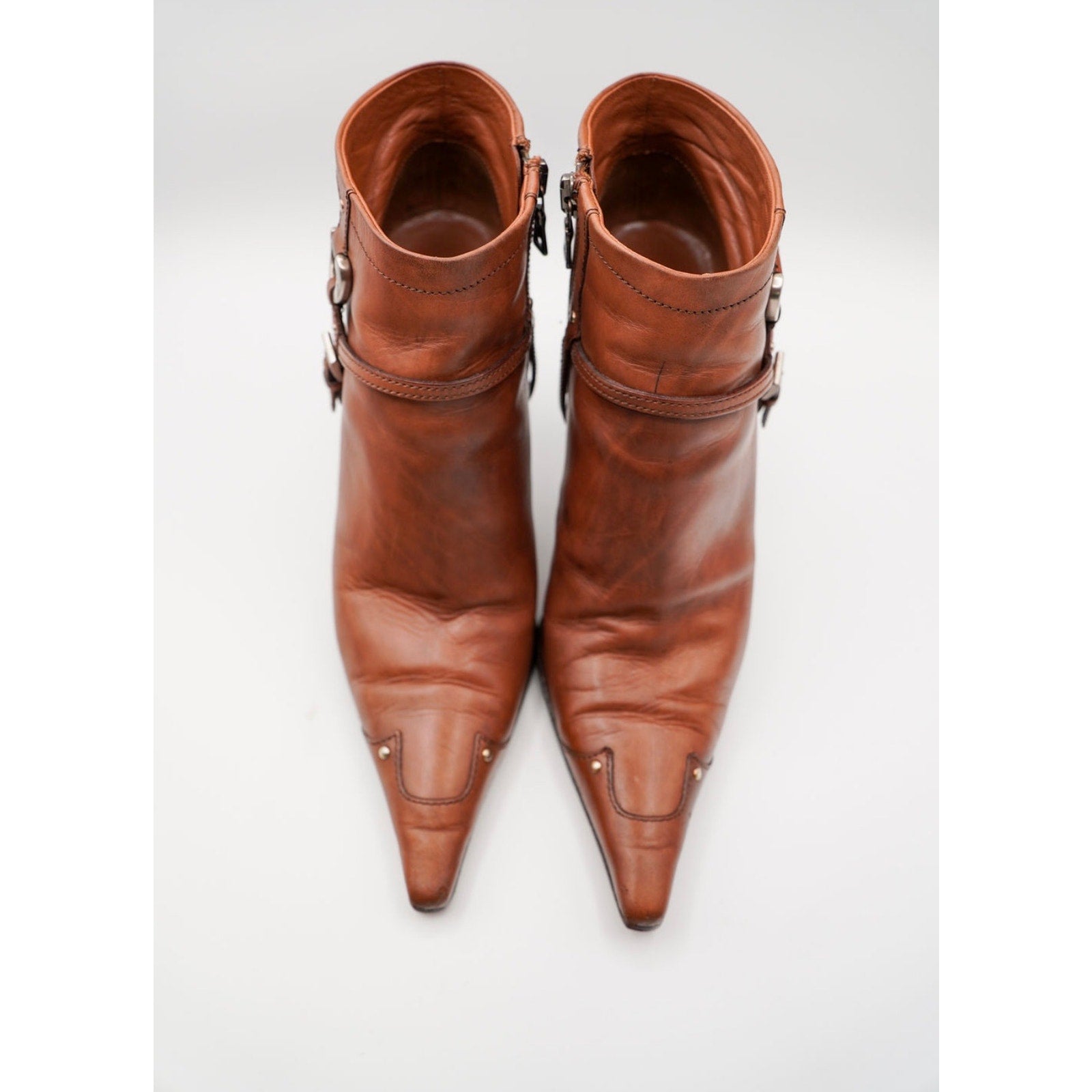 Vintage Brown Leather Booties