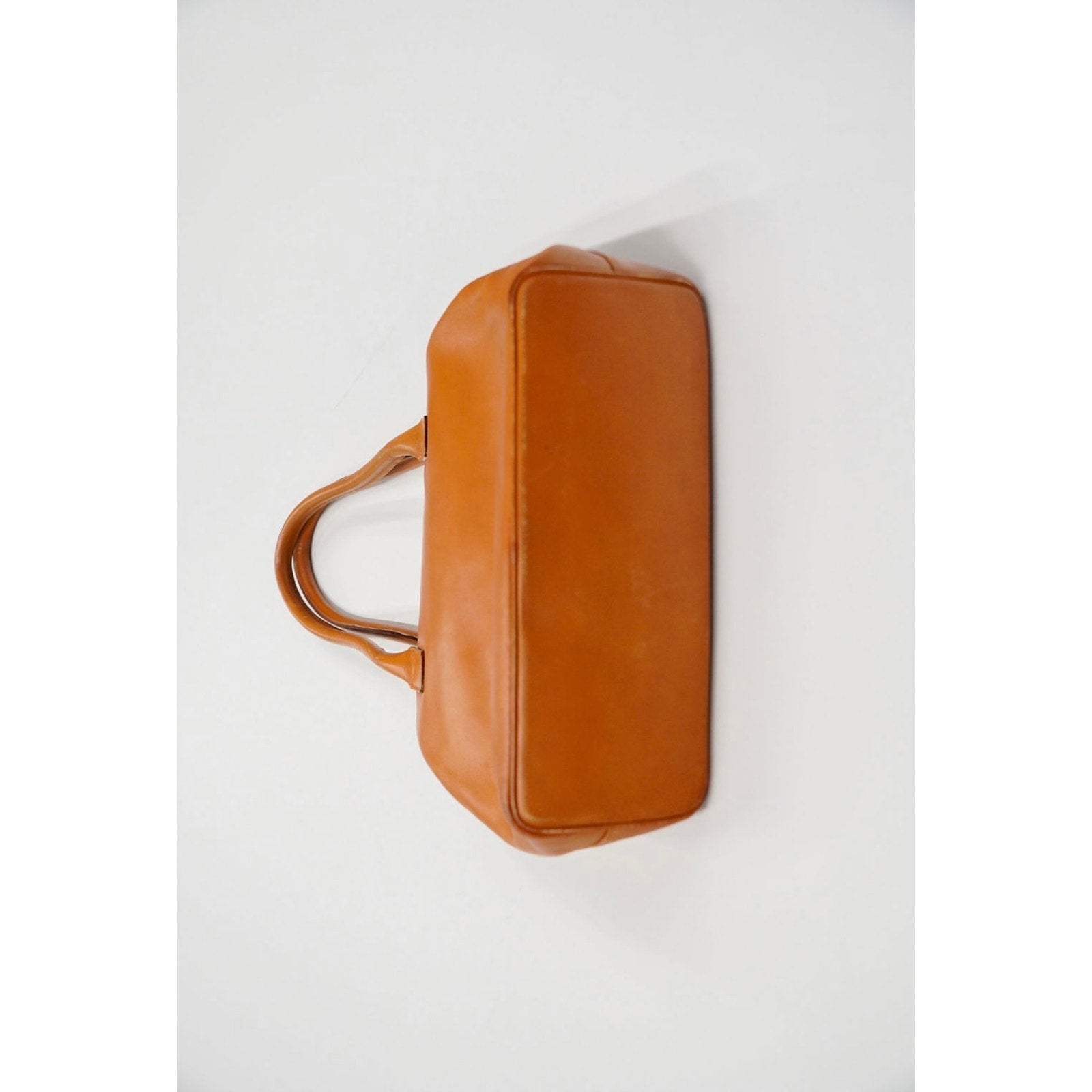 Vintage Brown Leather Shoulder Bag Gold Hardware