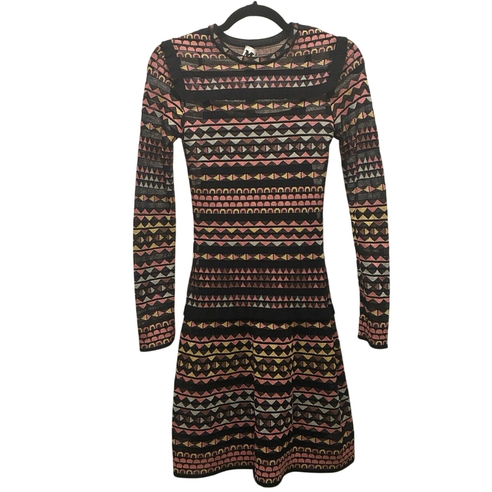 Small Missoni Knit Black & Pink Dress
