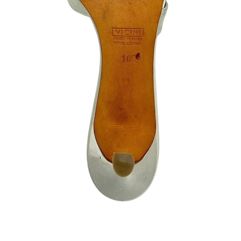 Purple Satin Crystal Embellished Mules