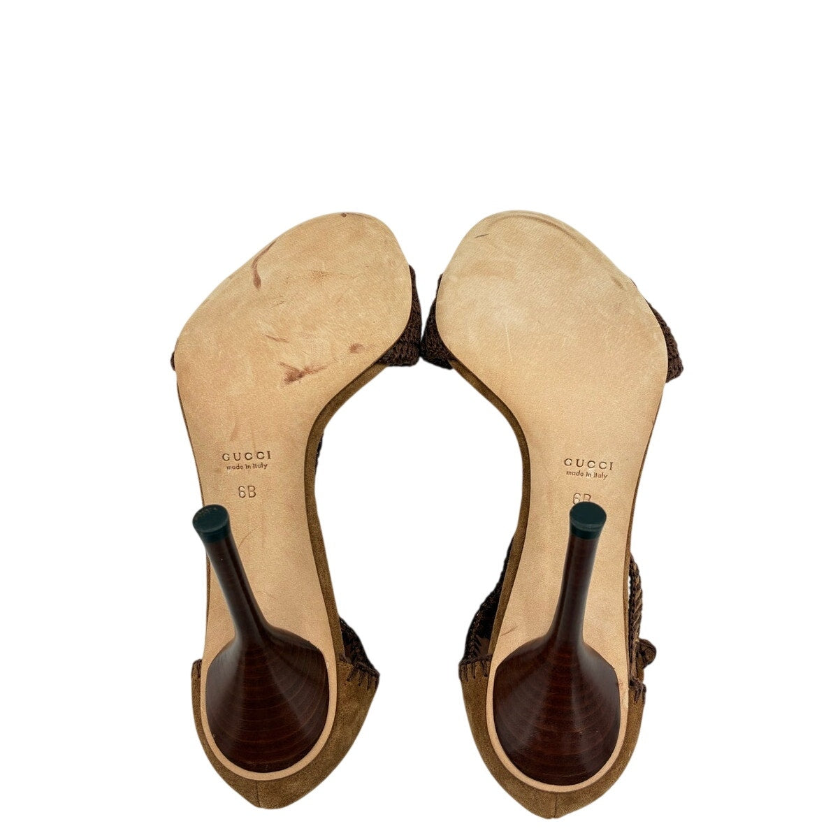 6 Vintage Brown Suede T-Strap Sandals Heels