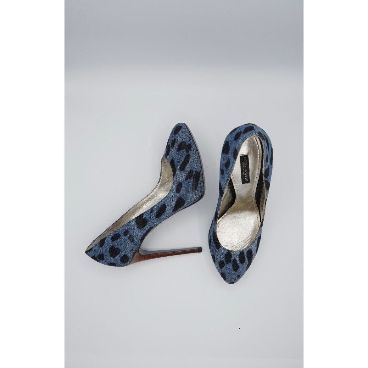 Denim Animal Print Pumps