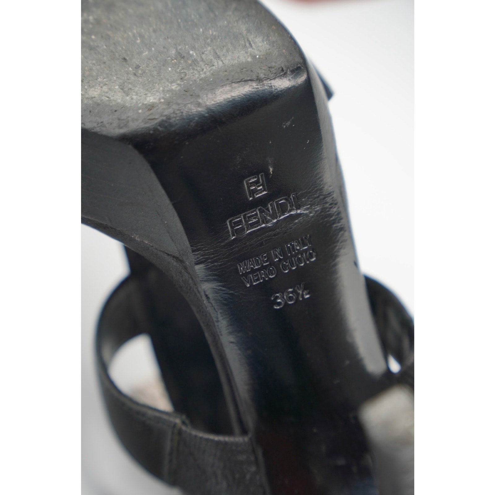 Black Leather Gladiator Platform Heel