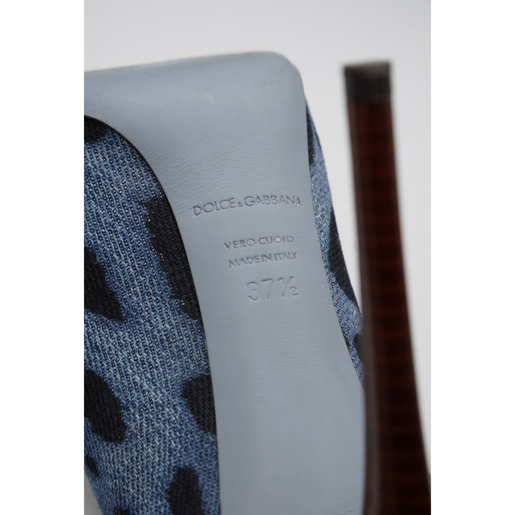 Denim Animal Print Pumps