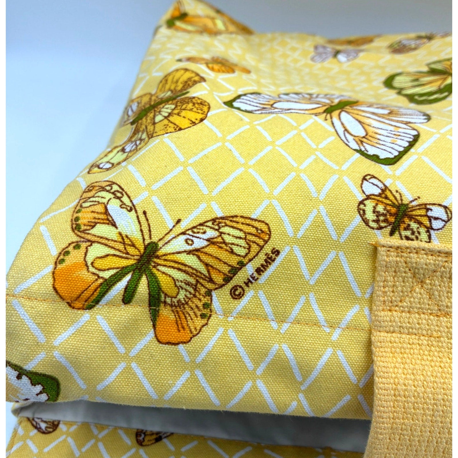 HERMES Vintage Yellow Butterfly Tote