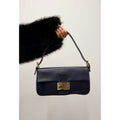 Baguette Blue Leather Handbag