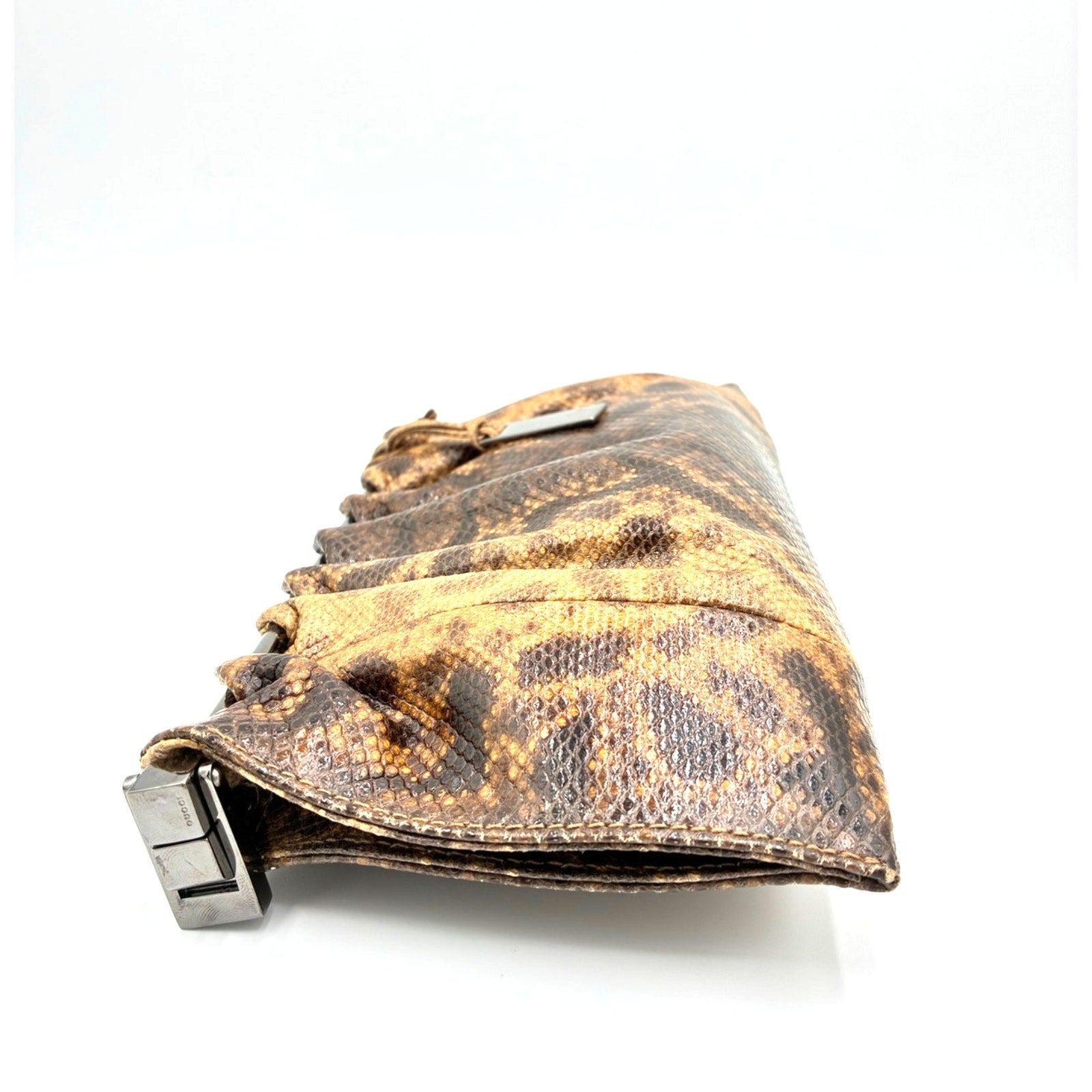 Tom Ford Brown Lizard Embossed Leather Clutch Bag 1999 Collection