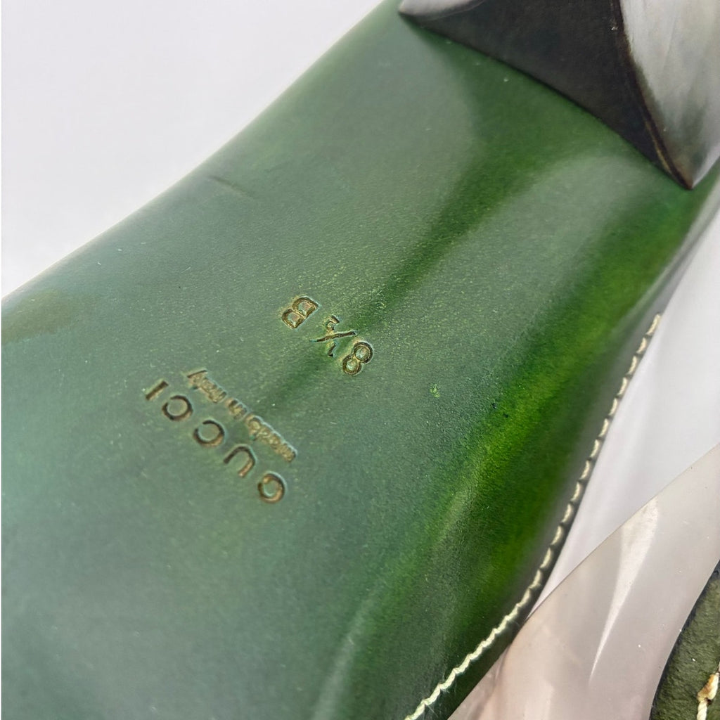8.5 Vintage GG Monogram Canvas PVC Green & Brown Mules