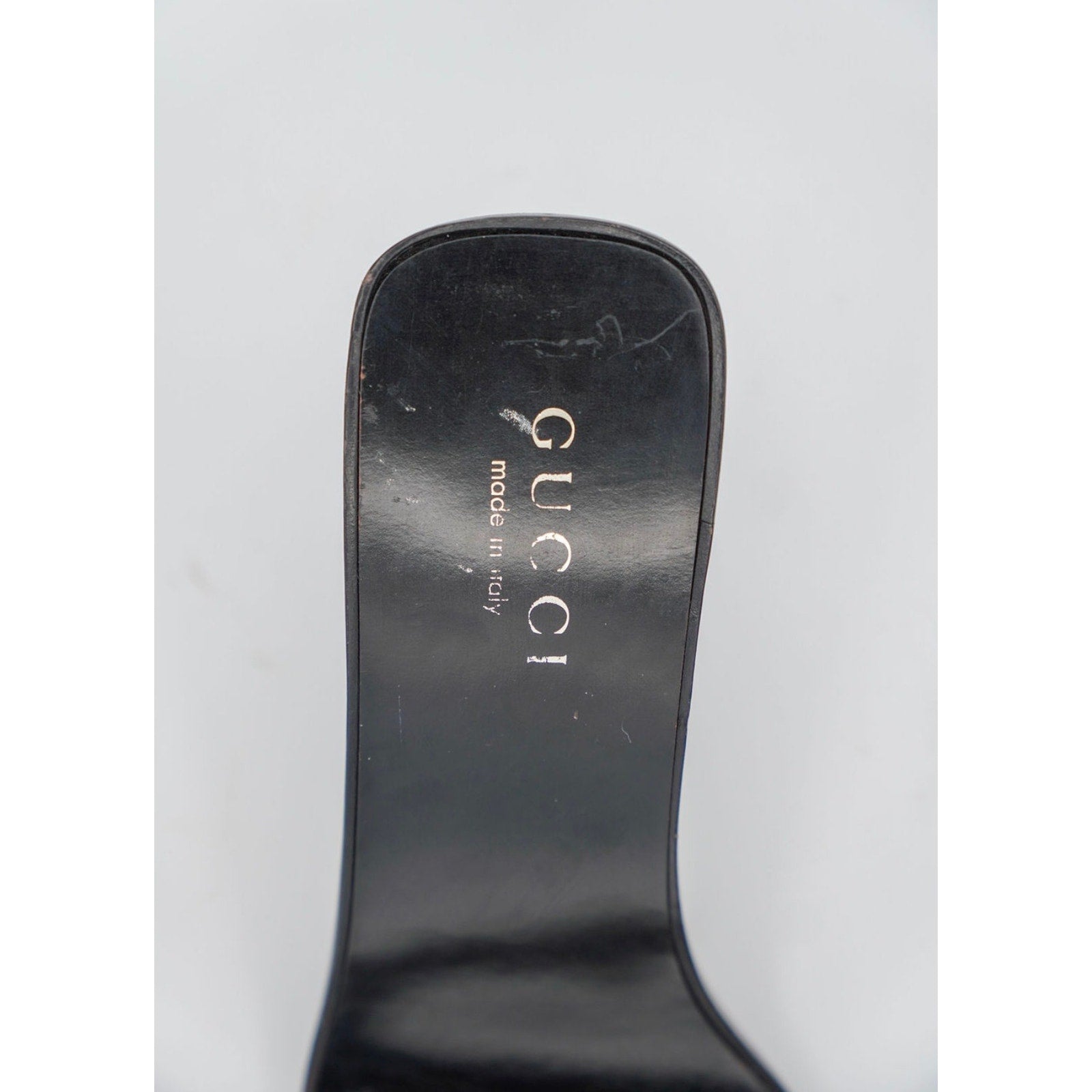 Logo Print Black and White Mule