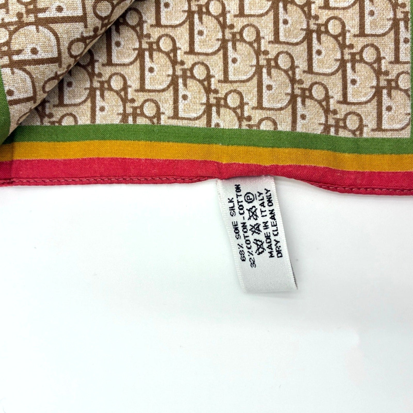 20.9" Vintage Rasta Trotter Monogram Silk Scarf Brown