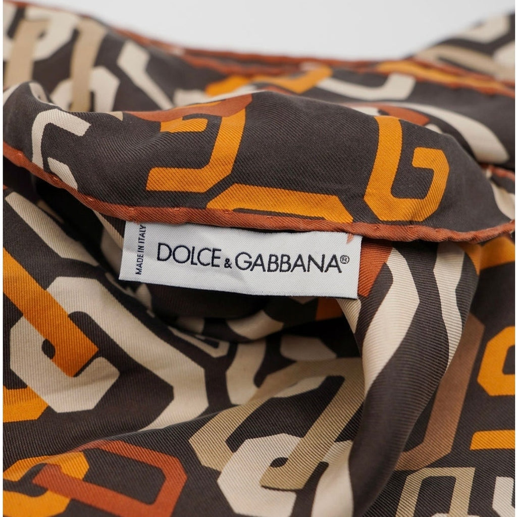 25" Monogram Brown Silk Scarf