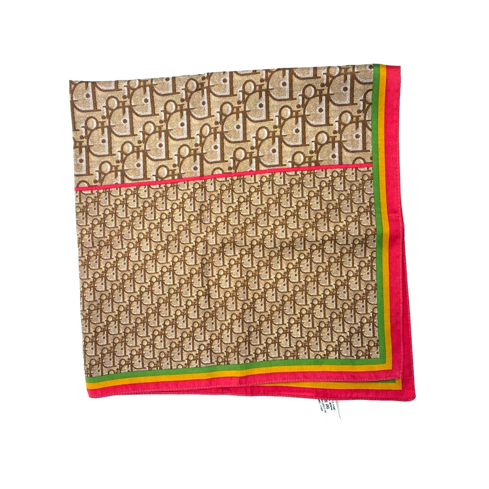 20.9" Vintage Rasta Trotter Monogram Silk Scarf Brown