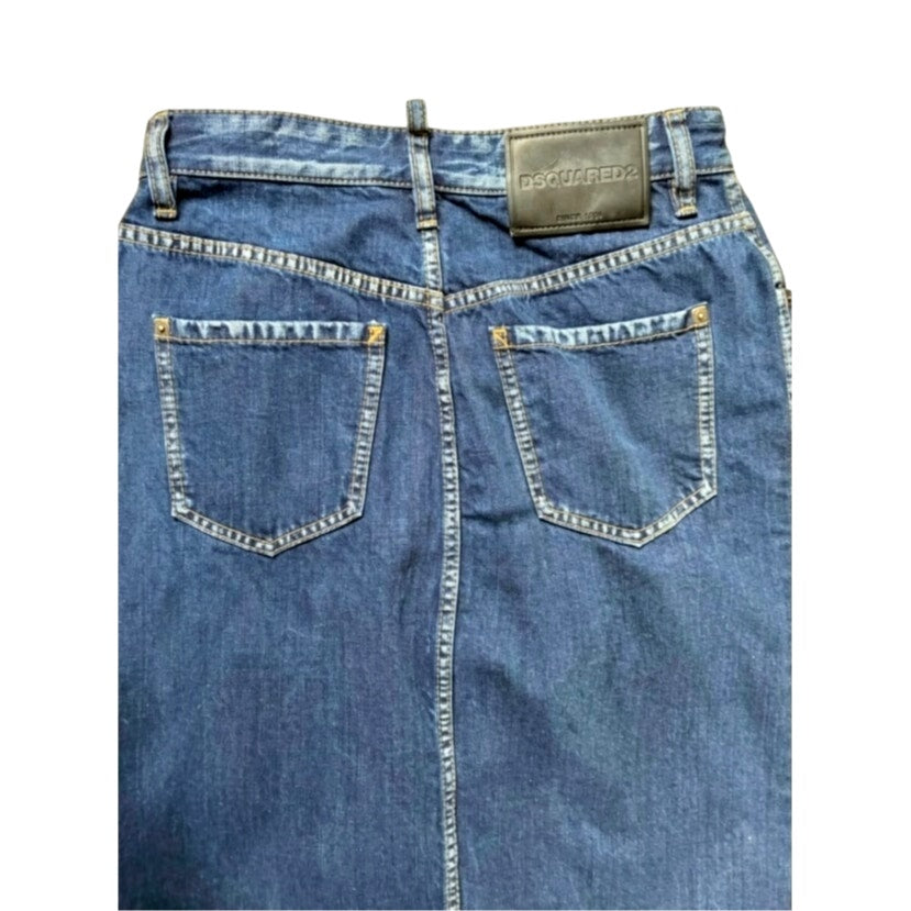 44 Vintage Denim Midi/Ankle Skirt