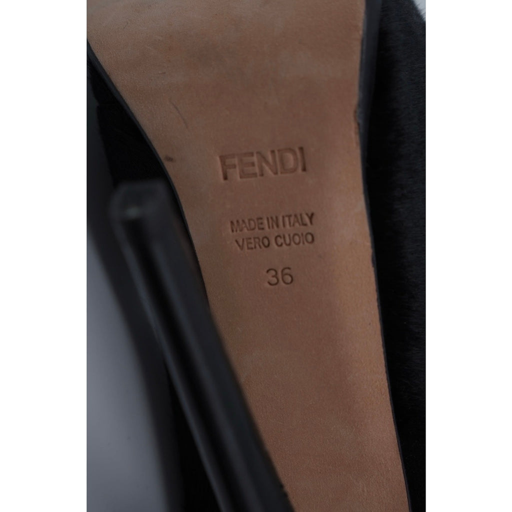 Black Platform Pony Hair Pump